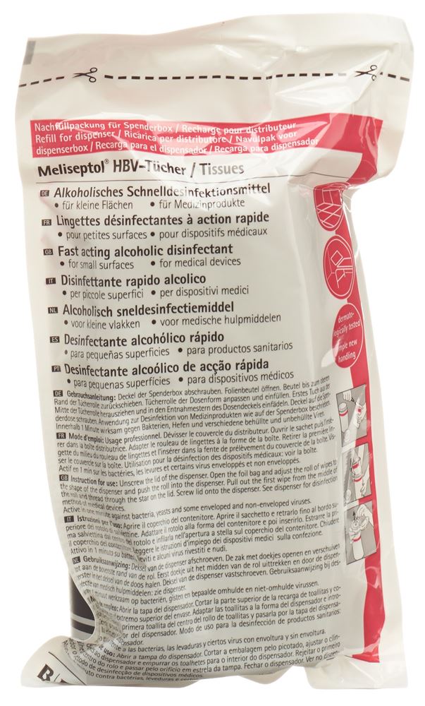 Meliseptol HBV salviette disinfettanti per superfici ricarica 100 pezzi
