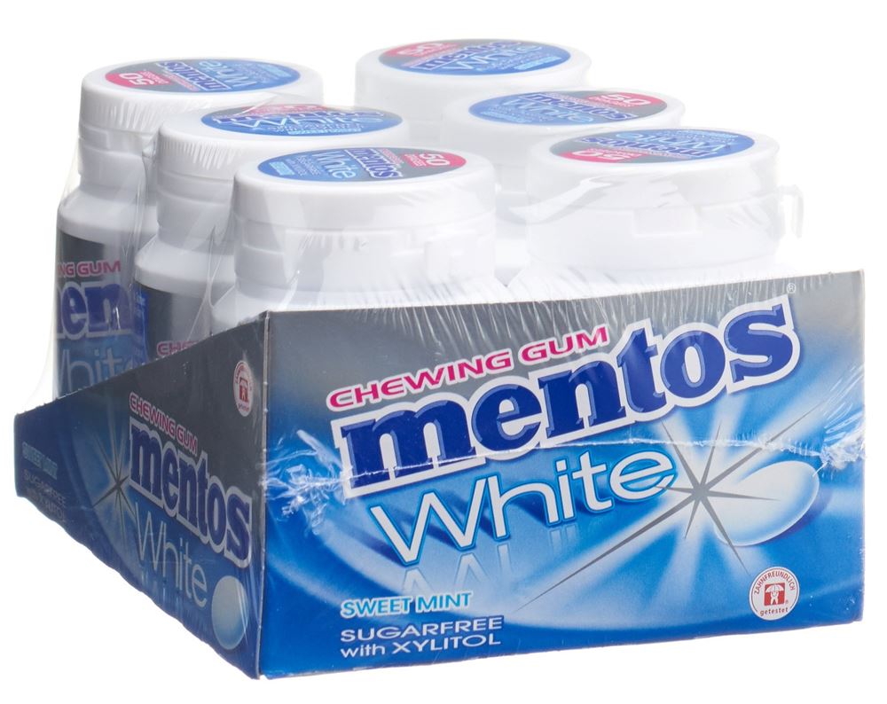Image of Mentos Gum White Sweetmint 6 x 75 g