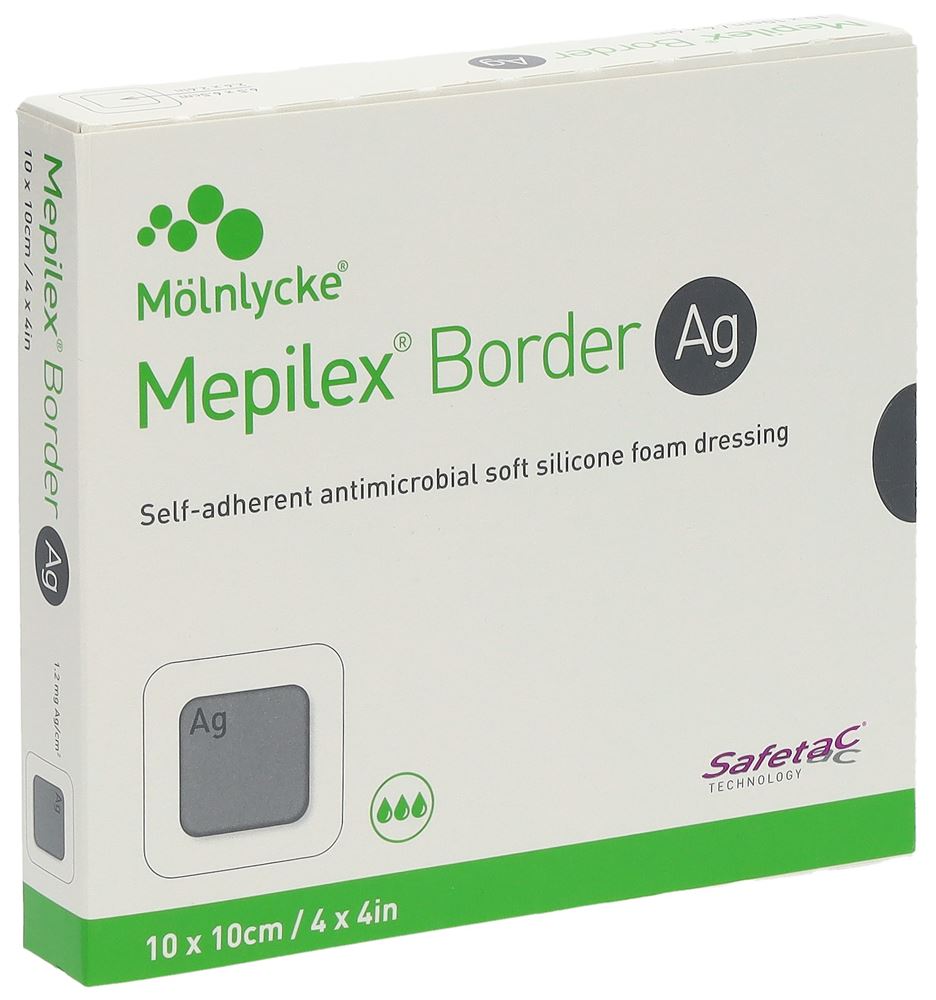 Image of Mepilex Ag Border Schaumverband 10x10cm 5 Stk