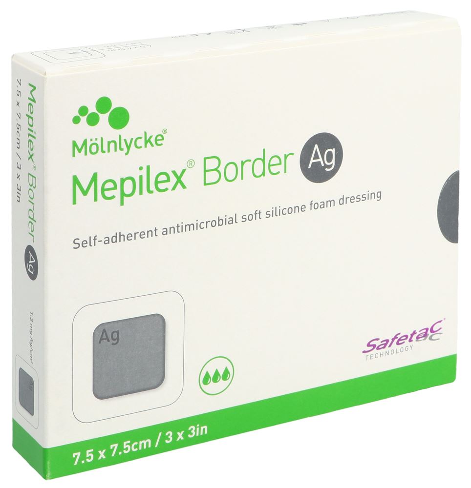 Image of Mepilex Ag Border Schaumverband 7.5x7.5cm 5 Stk
