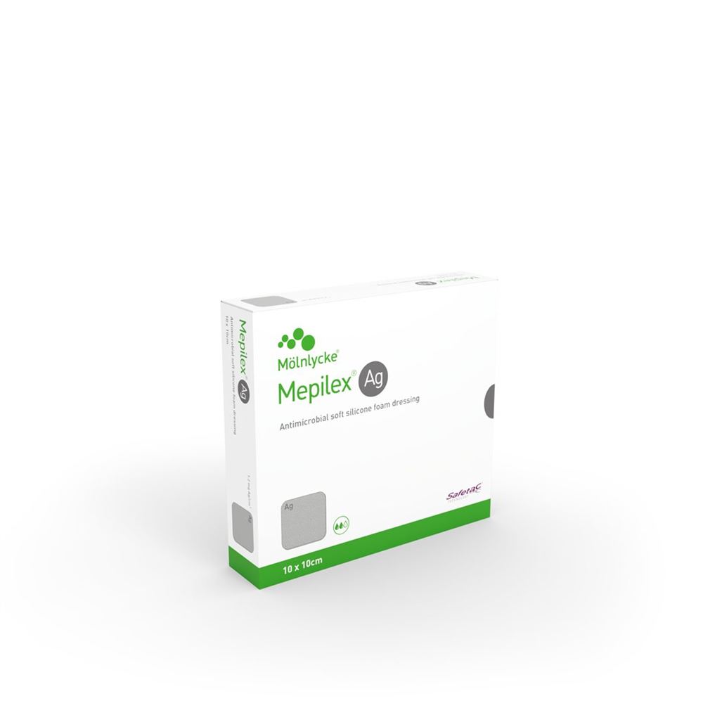 Image of Mepilex Ag Schaumverband Safetac 10x10cm Silicone 5 Stk