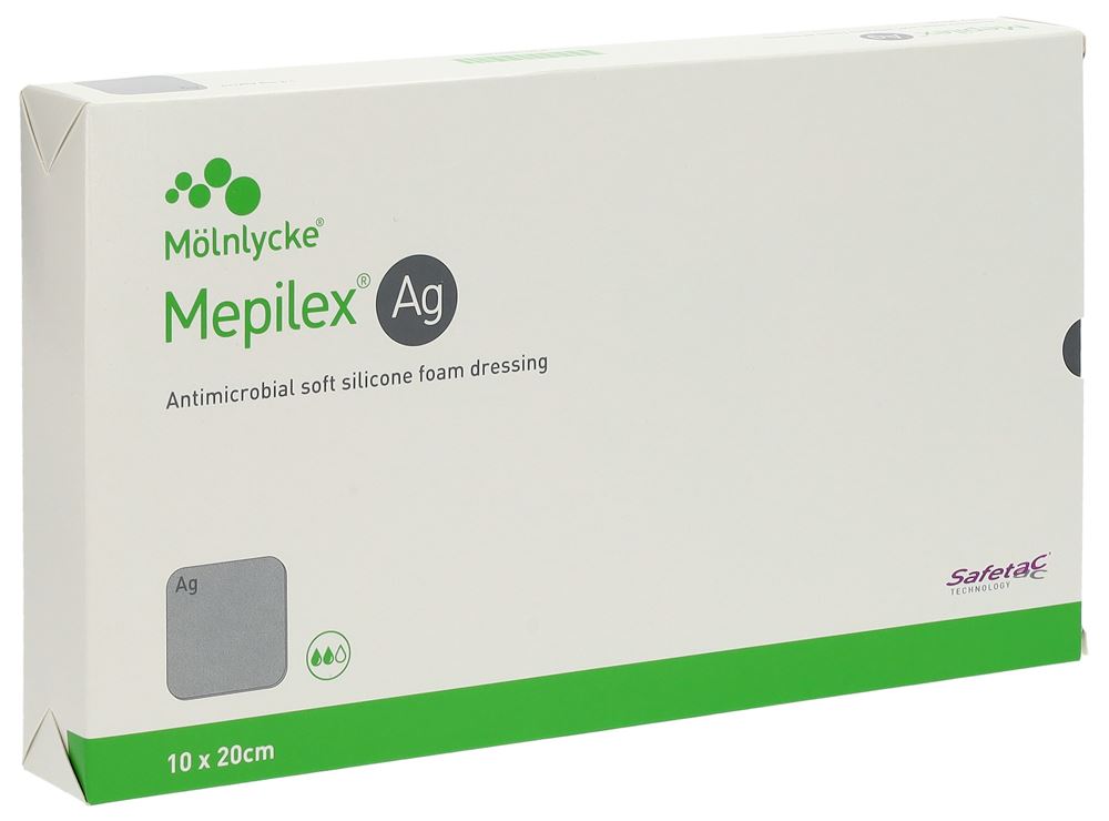 Image of Mepilex Ag Schaumverband Safetac 10x20cm Silikon 5 Stk