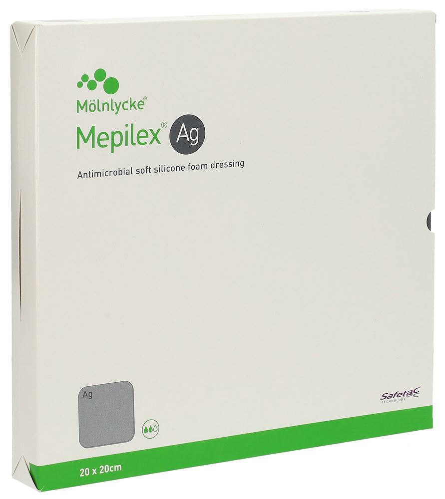 Image of Mepilex Ag Schaumverband Safetac 20x20cm Silicone 5 Stk