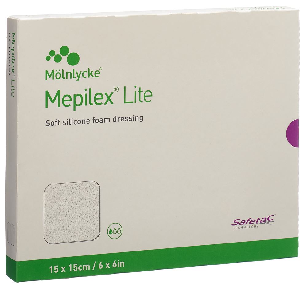 Image of Mepilex Lite Absorptionsverband 15x15cm Silikon 5 Stk