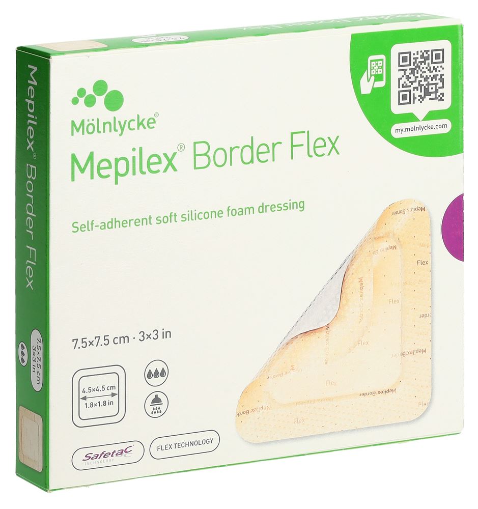 Image of Mepilex (Pi-Aps) Border Flex 7.5x7.5cm 5 Stk