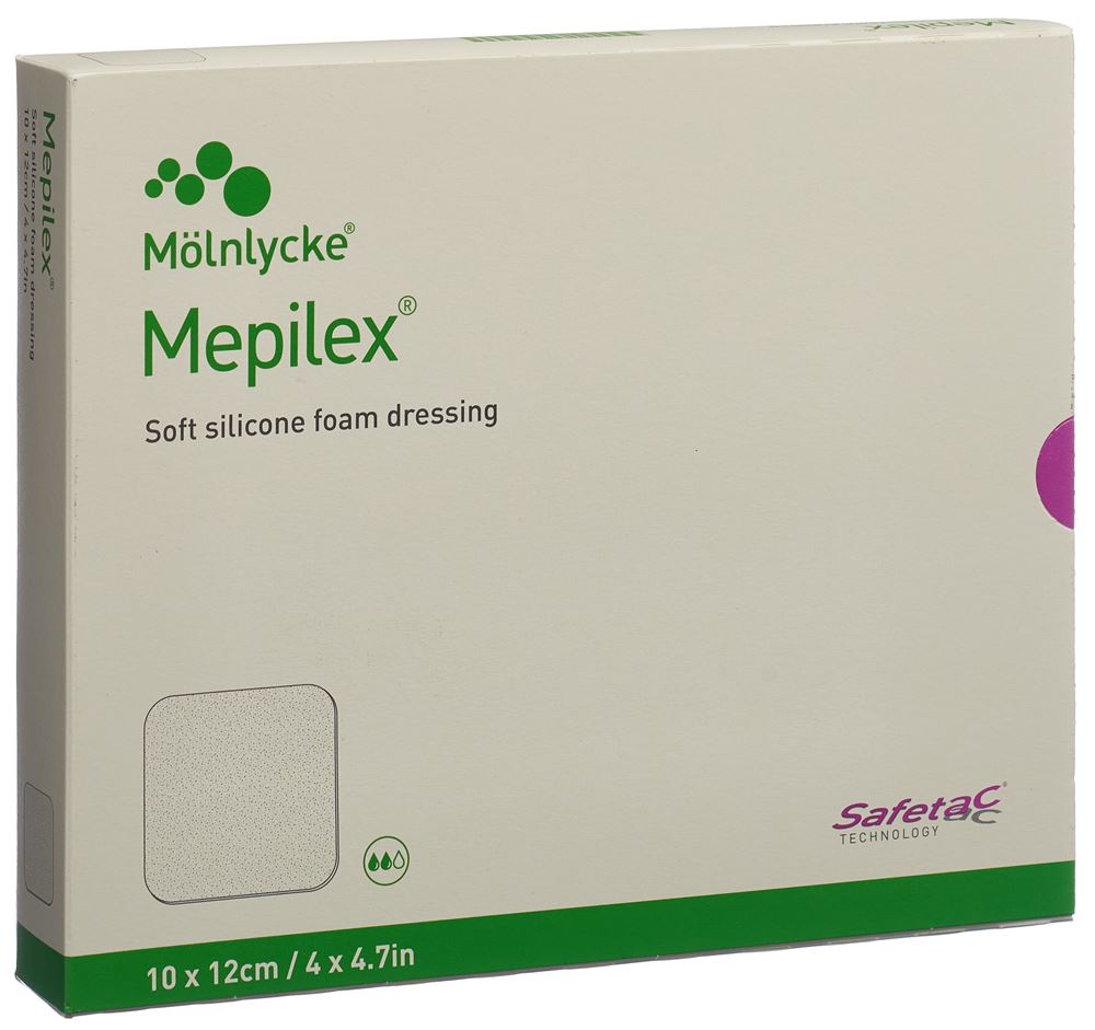 Mepilex (Pi-Aps) Schaumverband Safetac Silikon 10x12cm 5 Stk