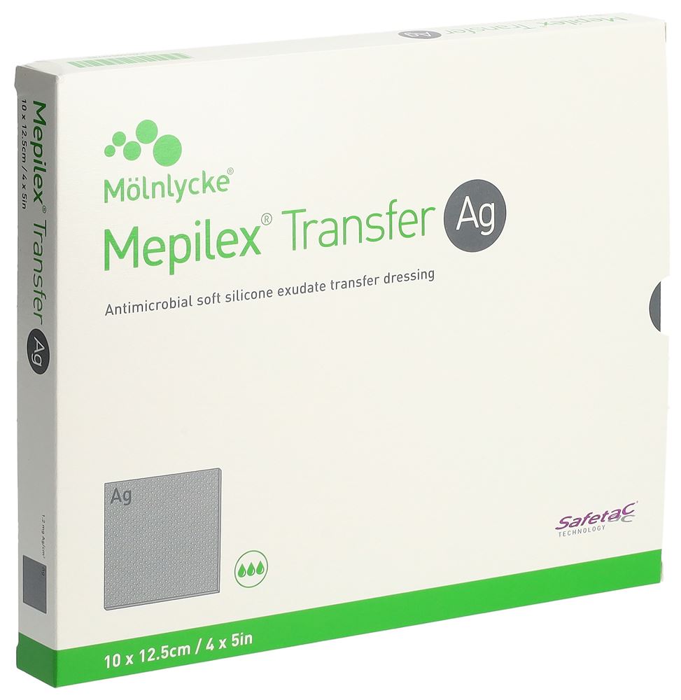 Image of Mepilex Transfer Ag Drainageverband 10x12.5cm 5 Stk