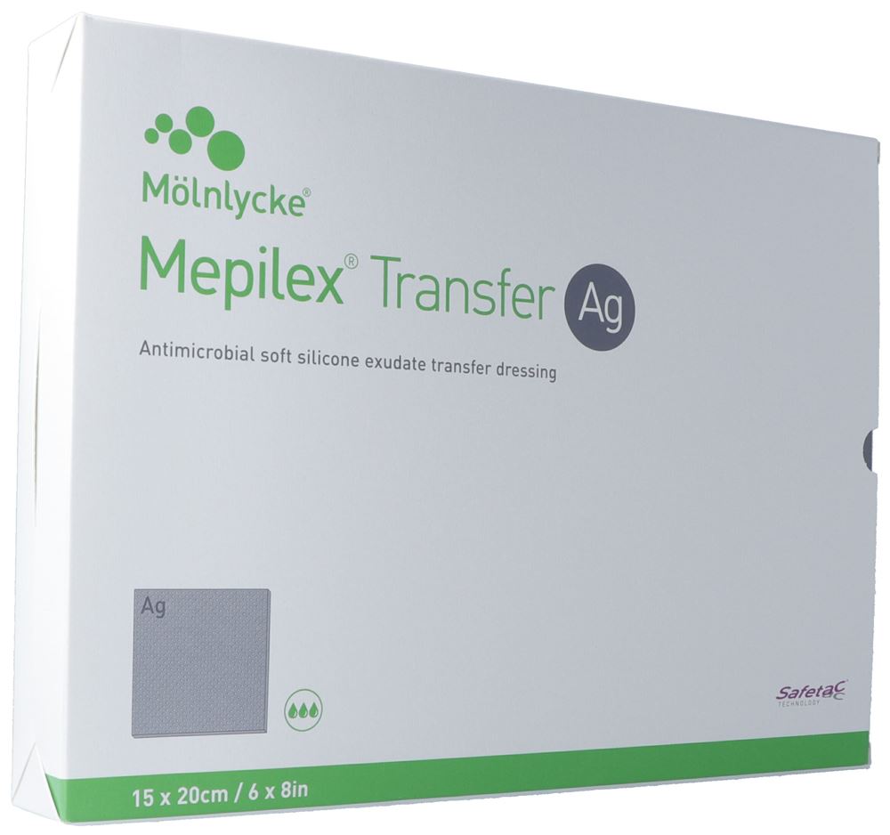 Mepilex Transfer Ag pansement drainage 15x20cm 10 pce