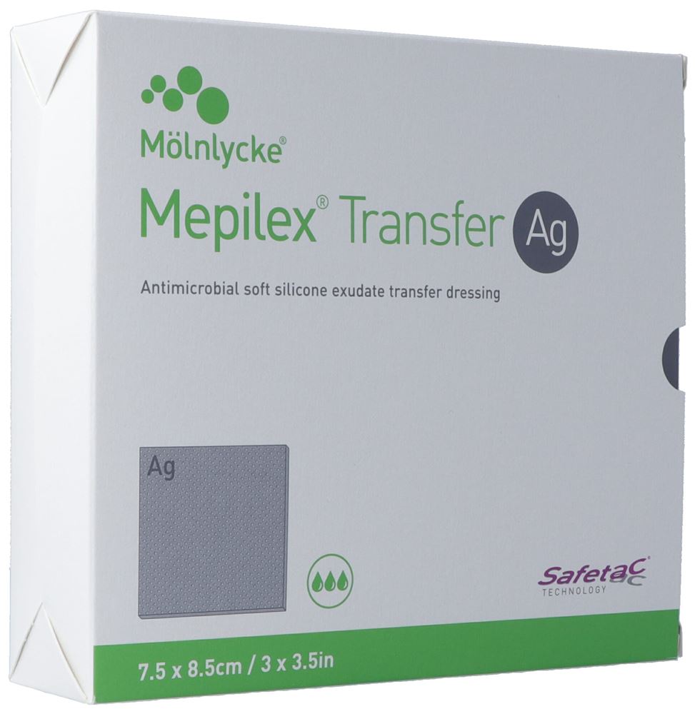 Image of Mepilex Transfer Ag Drainageverband 7.5x8.5cm 10 Stk