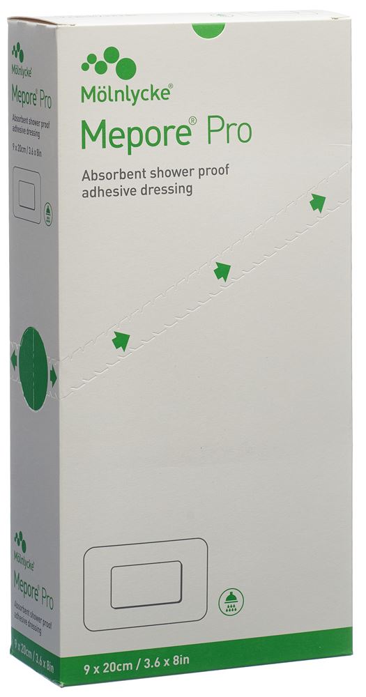 Image of Mepore pro Wundverband 20x9cm Wundkissen 14x4.5cm steril 30 Stk