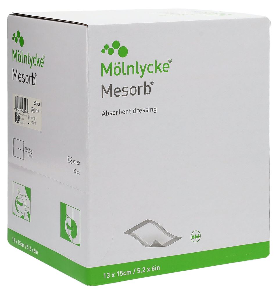 Mesorb pansement absorbant 13x15cm stérile 50 pce