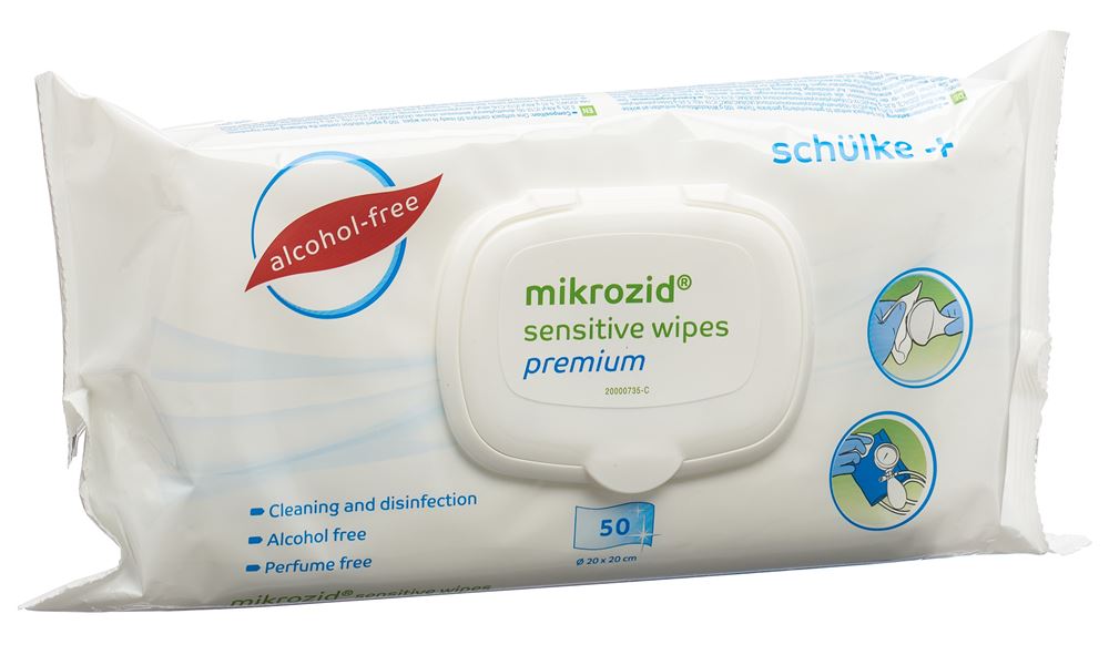 Image of mikrozid Sensitive wipes premium Btl 50 Stk