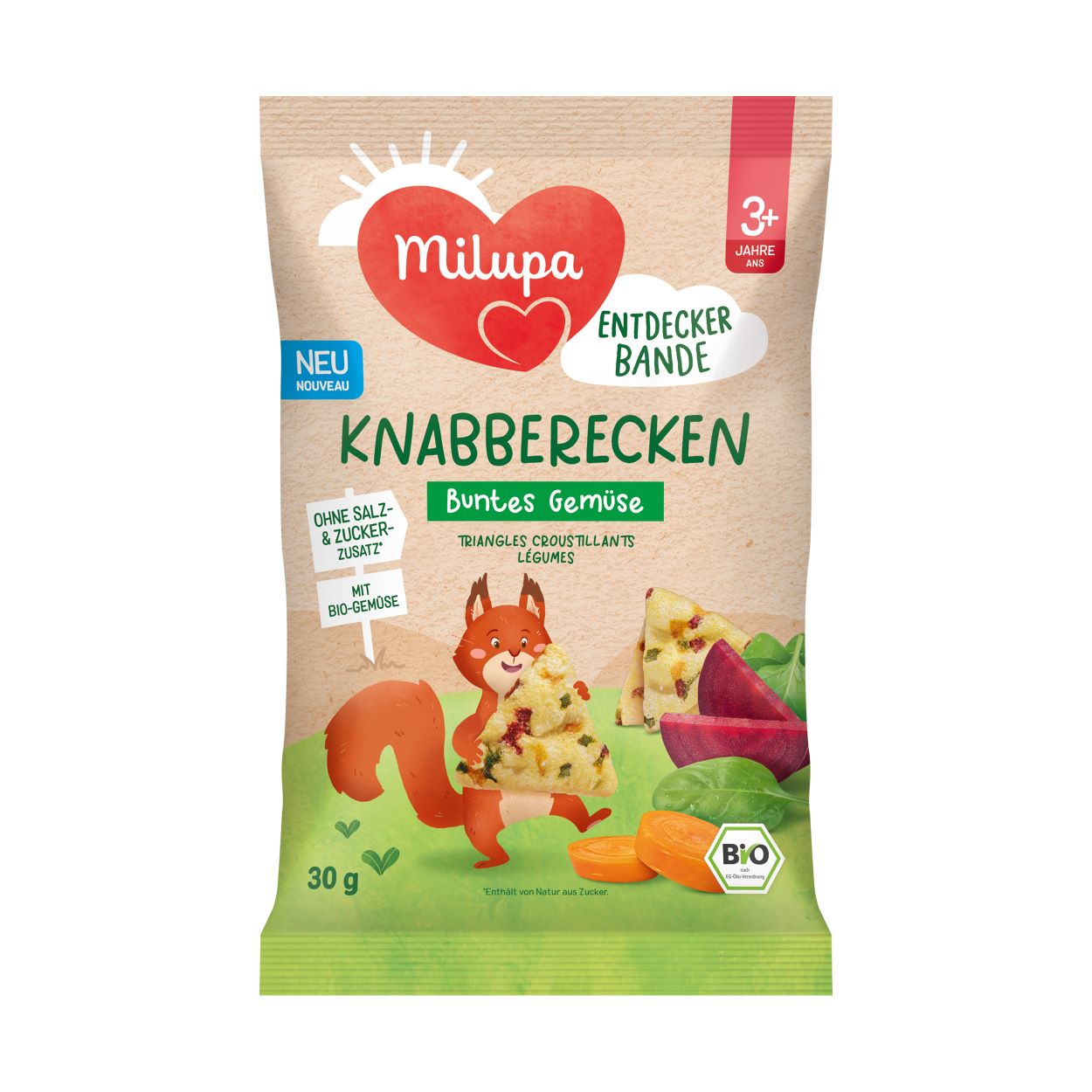 Milupa Bio Knabberecken buntes Gemüse 3+ 30 g