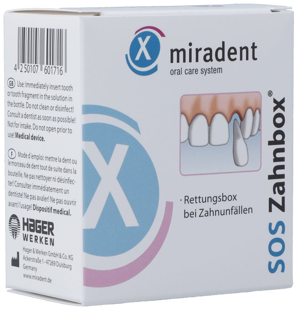 Miradent SOS Boîte de sauvetage pour dents perdues