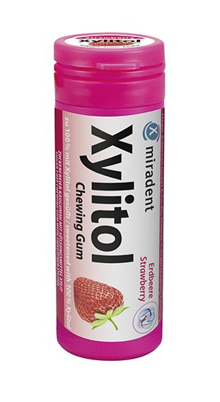 Miradent Xylitol Chewing Gum for Kids fraise 30 pce