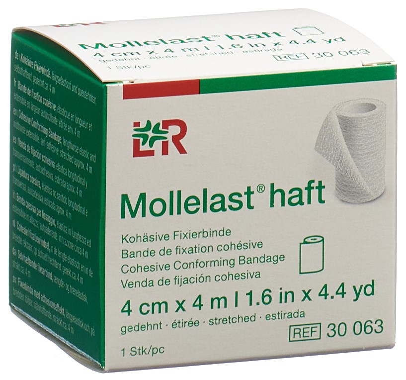Image of Mollelast haft Fixierbinde 4cmx4m weiss