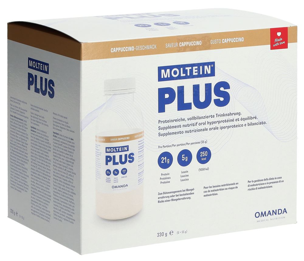 Moltein Plus 2.5 Cappuccino 6 Fl 55 g