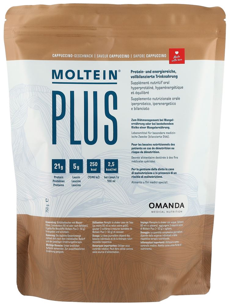 Image of Moltein Plus 2.5 Cappuccino Btl 750 g