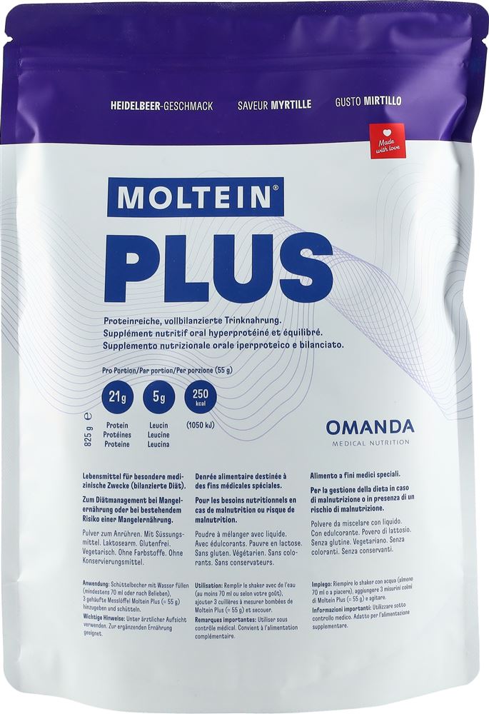 Moltein Plus 2.5 Heidelbeere Btl 750 g