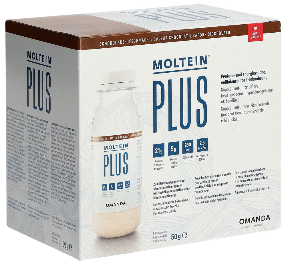 Moltein Plus 2.5 chocolat 6 fl 50 g