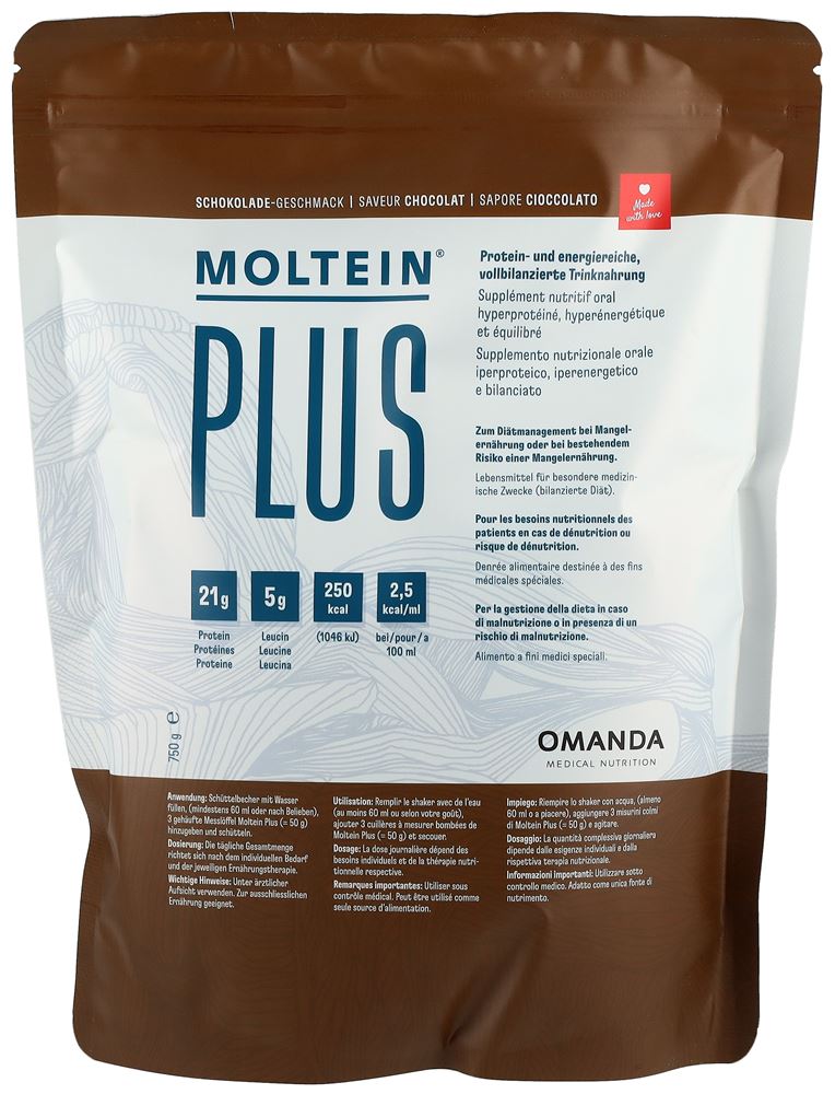 Image of Moltein Plus 2.5 Schokolade Btl 750 g