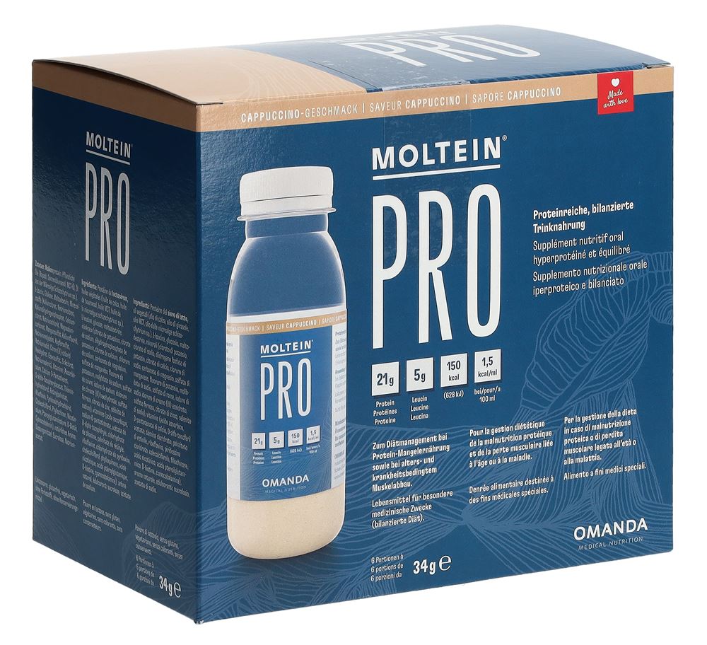 Moltein PRO 1.5 Cappuccino 6 Fl 34 g