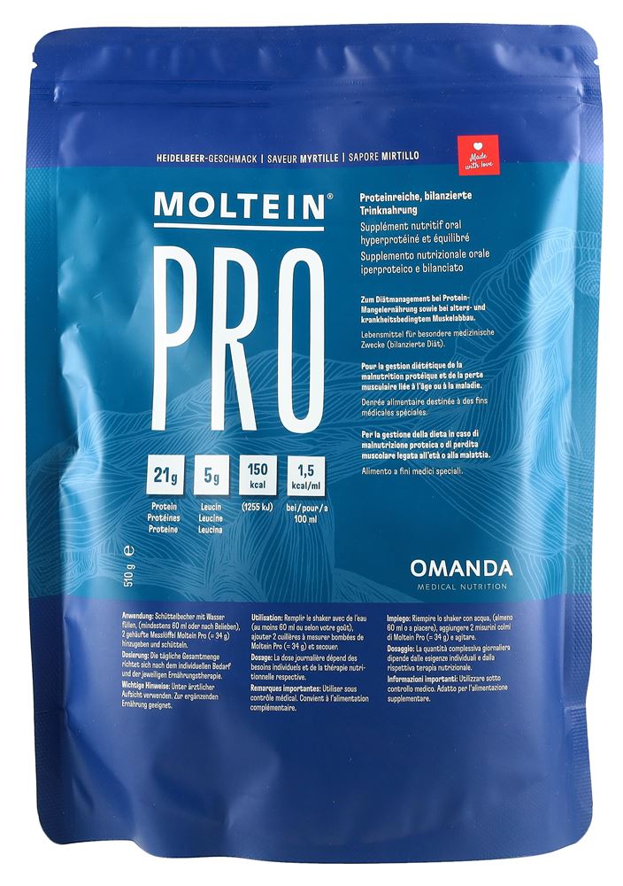 Moltein PRO 1.5 Heidelbeere Btl 510 g