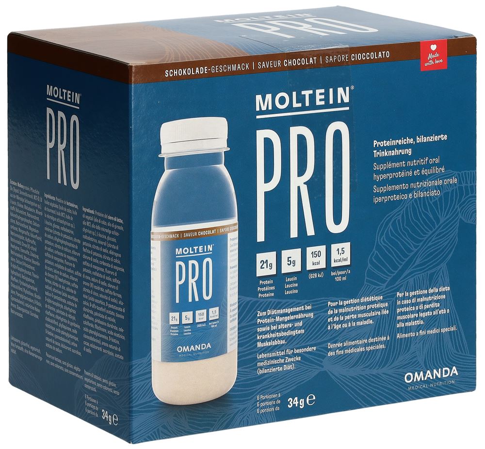 Moltein PRO 1.5 chocolat 6 fl 34 g