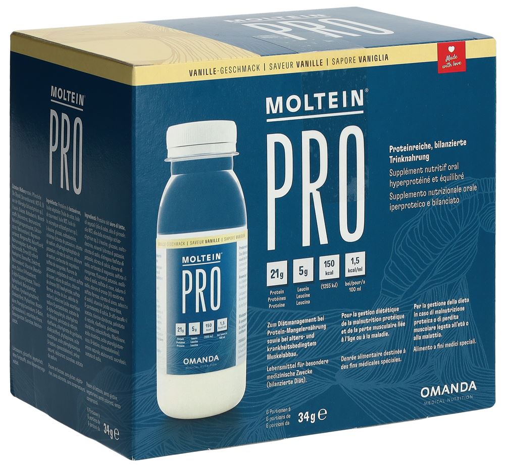Moltein PRO 1.5 vanille 6 fl 34 g