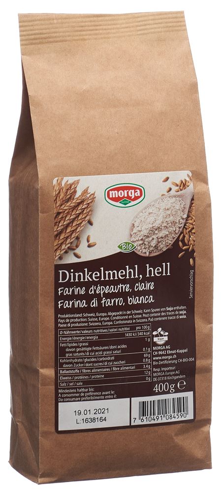 Image of Morga Dinkelmehl hell Bio Btl 400 g