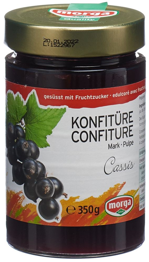 Image of Morga Konfitüre Cassismark mit Fruchtzucker 350 g