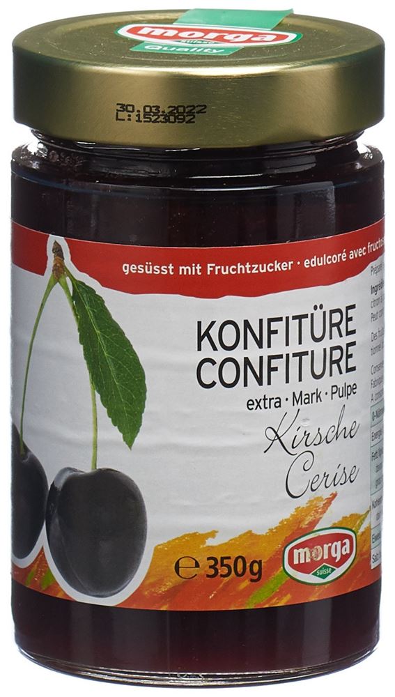 Image of Morga Konfitüre Kirschen schwarz mit Fruchtzucker 350 g