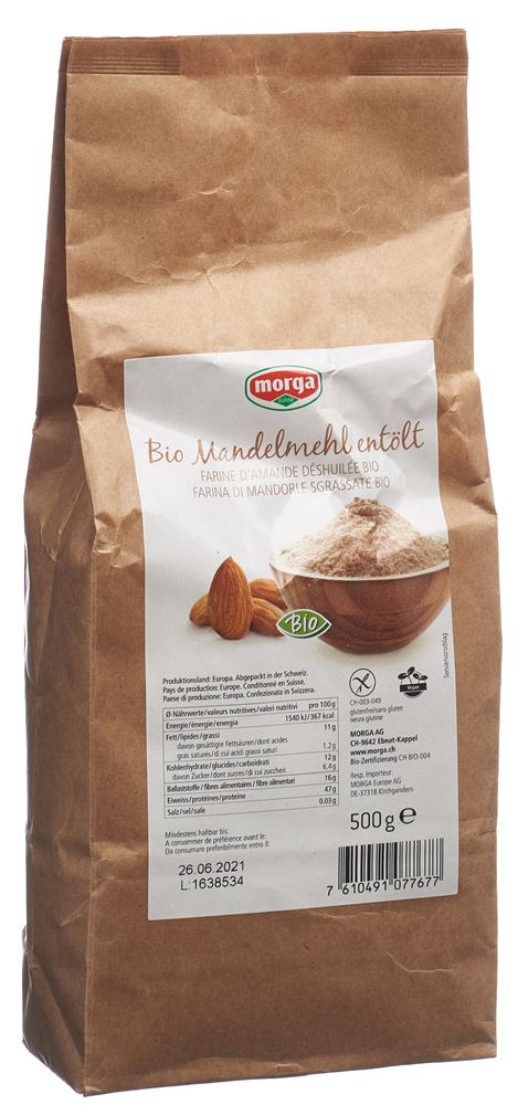 Image of Morga Mandelmehl entölt glutenfrei Bio 500 g