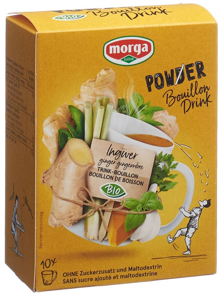 Morga PowerPowder BouillonDrink Gingembre bio 10 sach 4 g