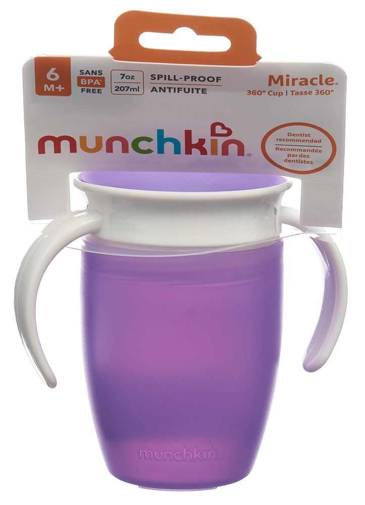 Munchkin Miracle 360° tazza da apprendimento 207 ml 100% anti-fuoriuscita 6M+