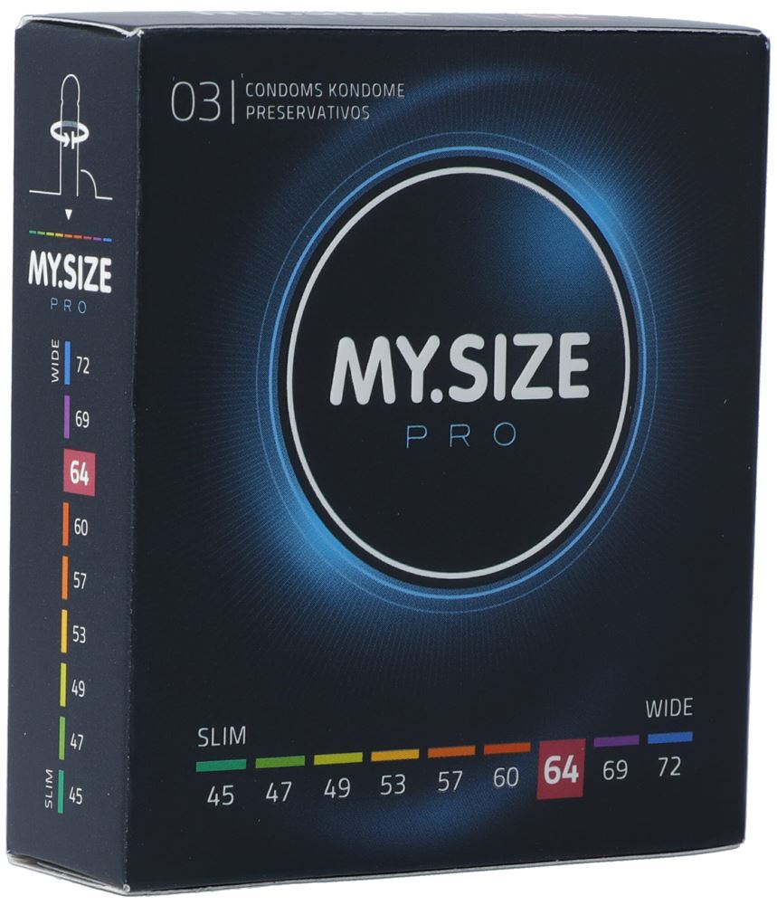 MY Size PRO préservatif 64mm 3 pce