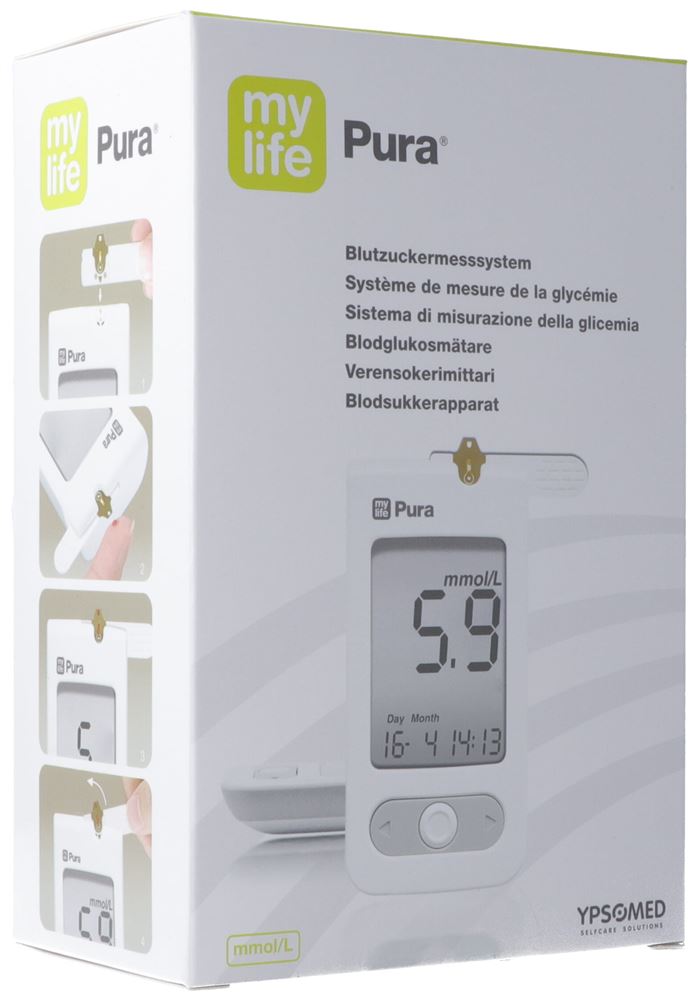 mylife Pura Blutzuckermessgerät Kit mmol/L
