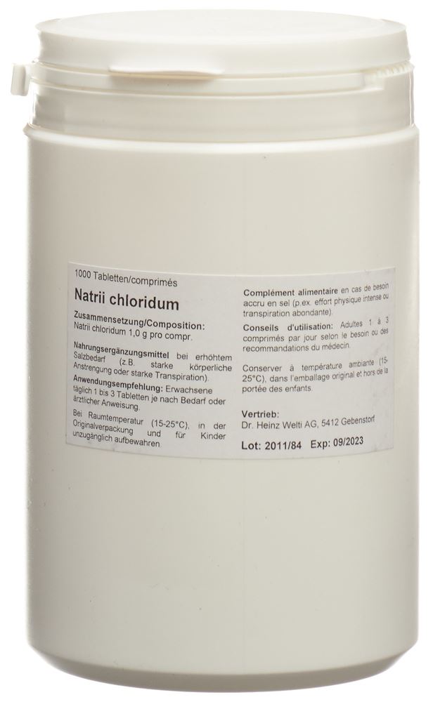 NaCl Welti cpr 1 g bte 1000 pce