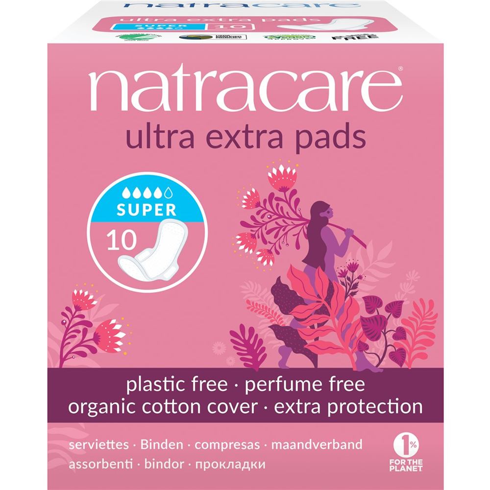 Natracare assorbenti ultra extra super con ali 10 pezzi