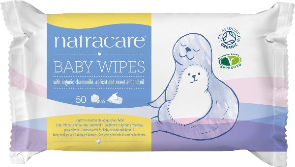 Natracare salviette in cotone biologico per bebè 50 pezzi