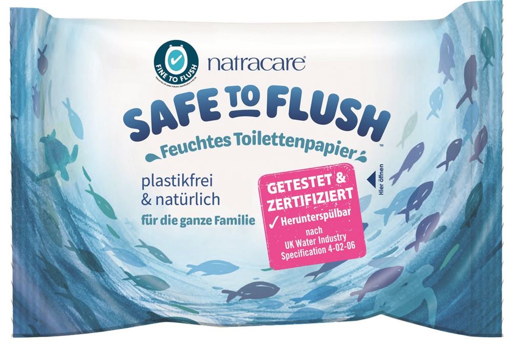 Image of Natracare Toilettenpapier feucht Safe to Flush 30 Stk