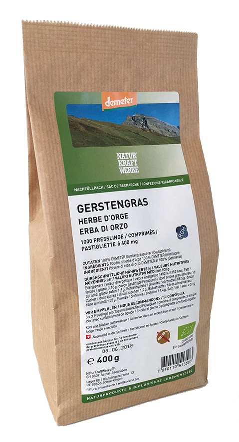 Image of NaturKraftWerke Gerstengras Presslinge à 400mg Demeter 1000 Stk