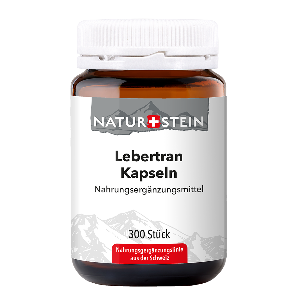 Naturstein Olio di fegato di merluzzo capsule flacone di vetro 300 pezzi
