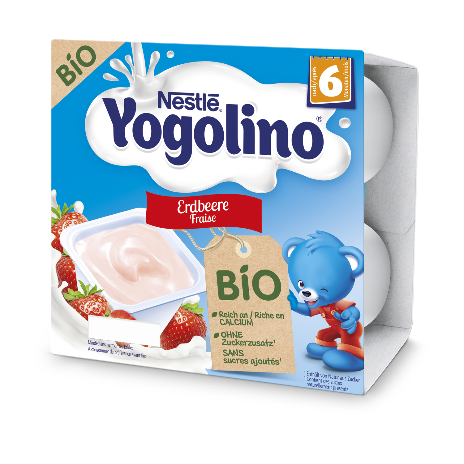 Image of Nestlé Yogolino Bio Erdbeer 4 x 90 g