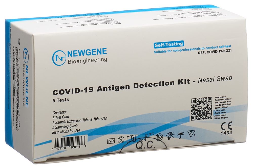 NEW Gene Covid-19 Antigen Detection Kit Nasal Swab 5 pce