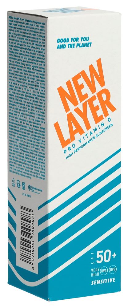 NEW Layer crème solaire pro vitamine D sensitive Spf50+ tb 200 ml