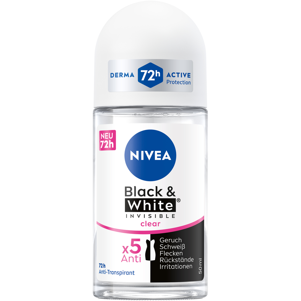 Image of Nivea Deo Invisible Black & White Roll-on Clear Female 50 ml