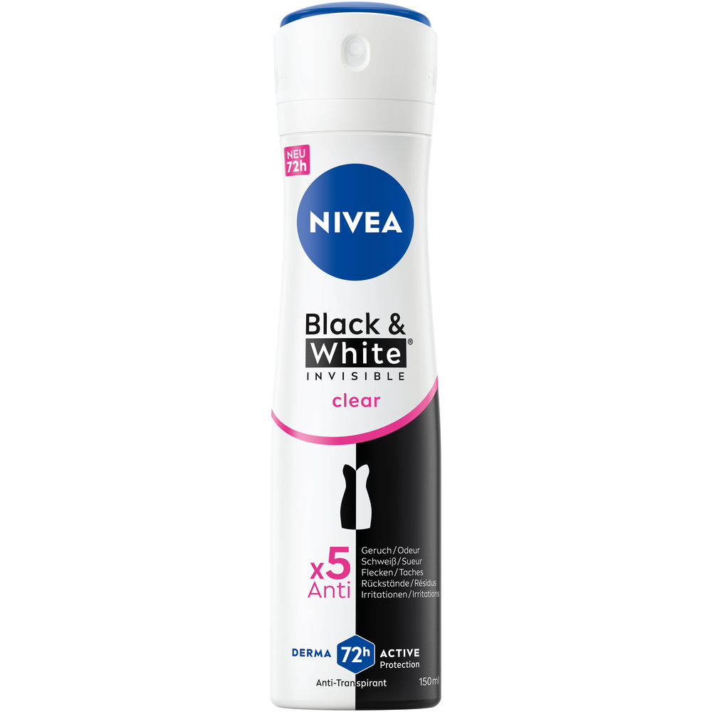 Nivea Deo Invisible Black & White Spray Clear Female 150 ml