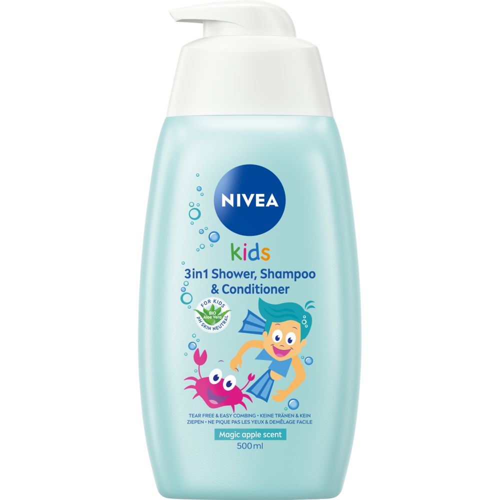 Nivea Kids 2in1 Shower & Shampoo Boys Apfelduft Fl 500 ml