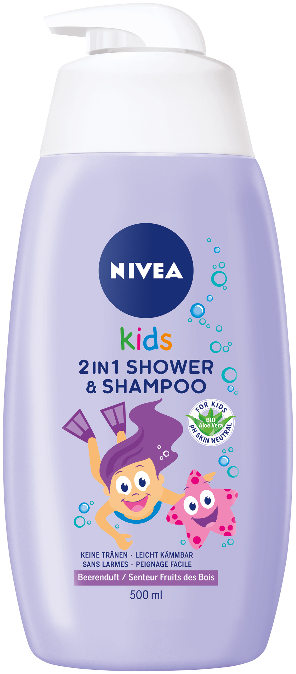Nivea kids 2in1 doccia & shampoo girl frutti di bosco 500 ml